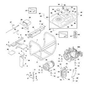 Main Unit Diagram and Parts List for 030733-00  Briggs and Stratton Generator